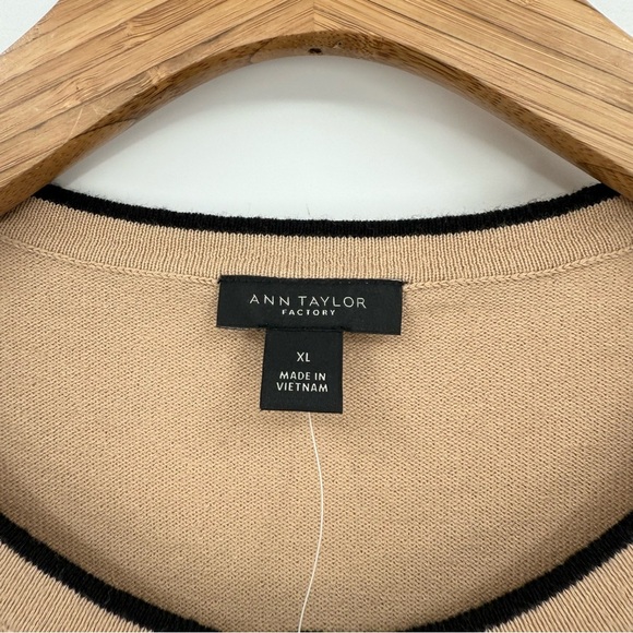 Ann Taylor Factory Contrast Trim Cotton Cardigan Size XL - Picture 3 of 10